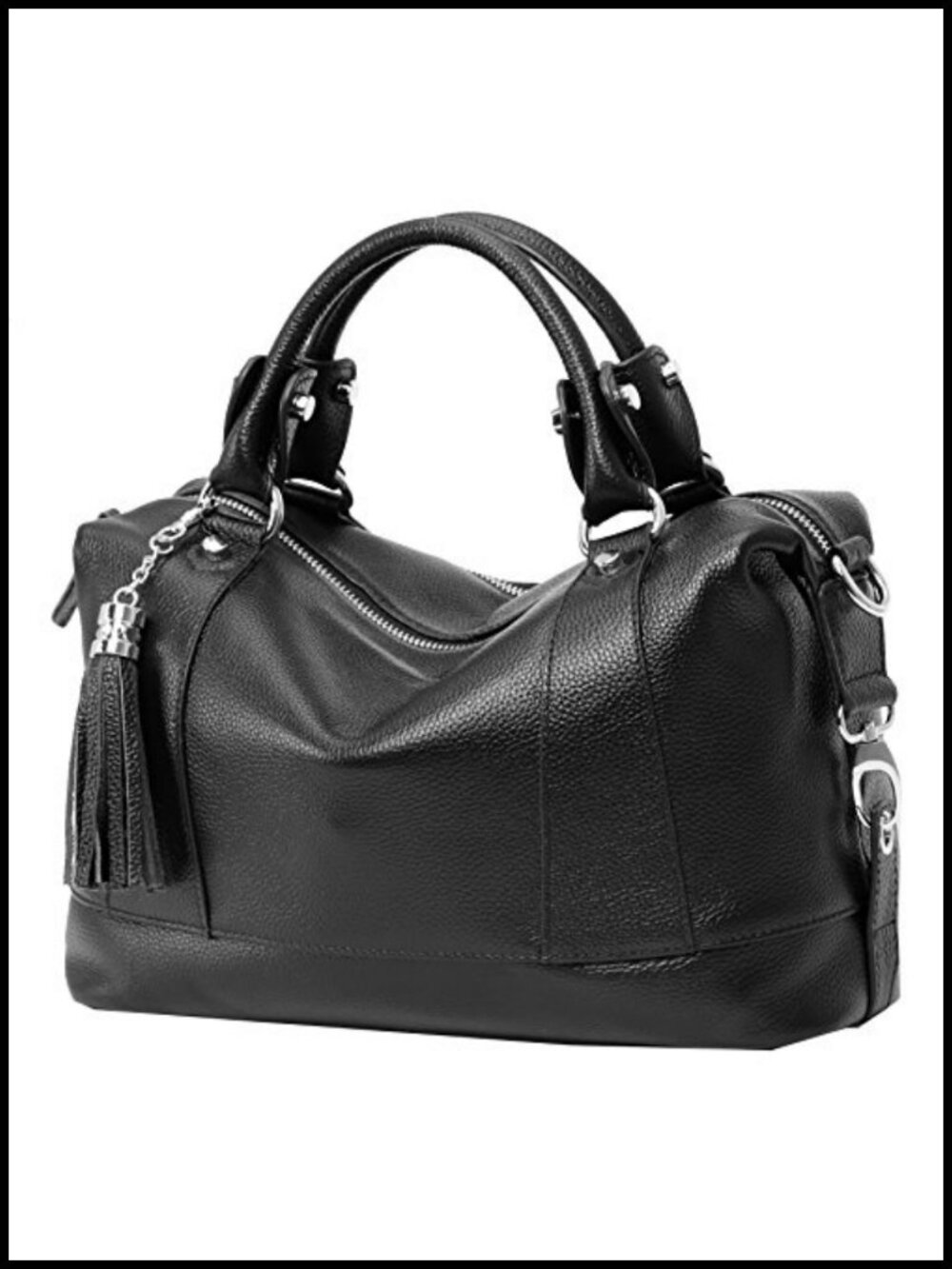 Genuine Leather Satchel Purse Top Handle Crossbody Bag with Fringe